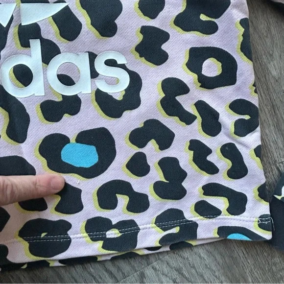 Adidas Kids Leopard Print Hoodie cropped - Picture 5 of 6